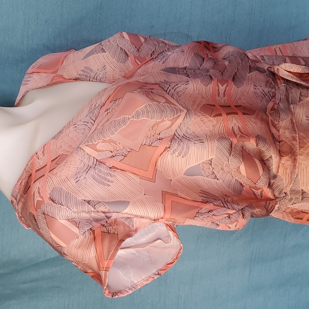 Nikita peach & coral silky breezy spring summer romper - Picture 4 of 14